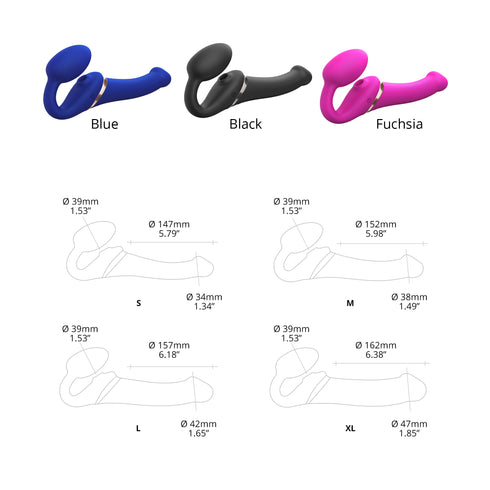 Vibrating Multi Orgasm Bendable Strap-on Color Blue